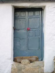 BLUE DOOR - PINK FLOWER